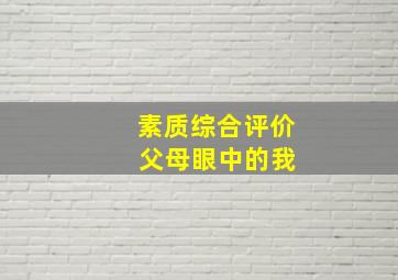 素质综合评价 父母眼中的我